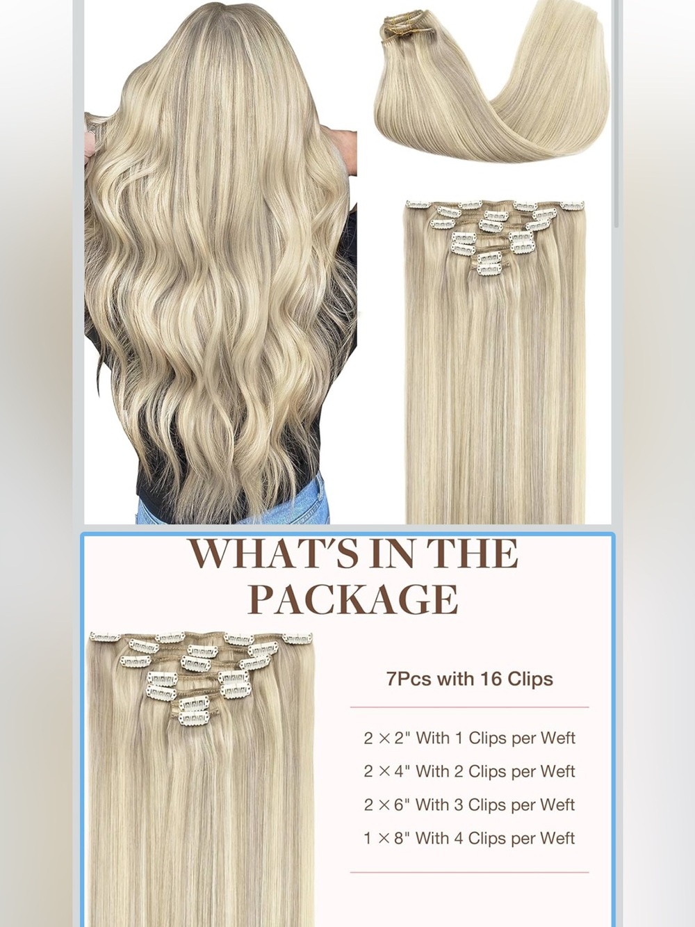 Luxury Blonde Clip-In Hair Extensions - Natural Light Blonde